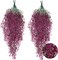 4-Pack Artificial Hanging Vines – Faux Greenery with Plastic Flowers, Indoor & Outdoor Wall Décor, Ferns for Bedroom, Living Room, Spring & Valentine’s Day (Fuchsia)